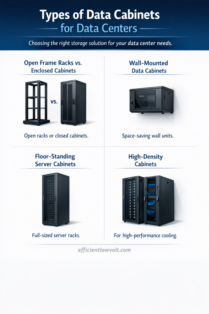 types of data cabinets for data centers