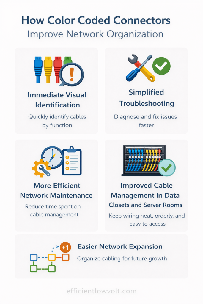how color coded connectors improve network organization