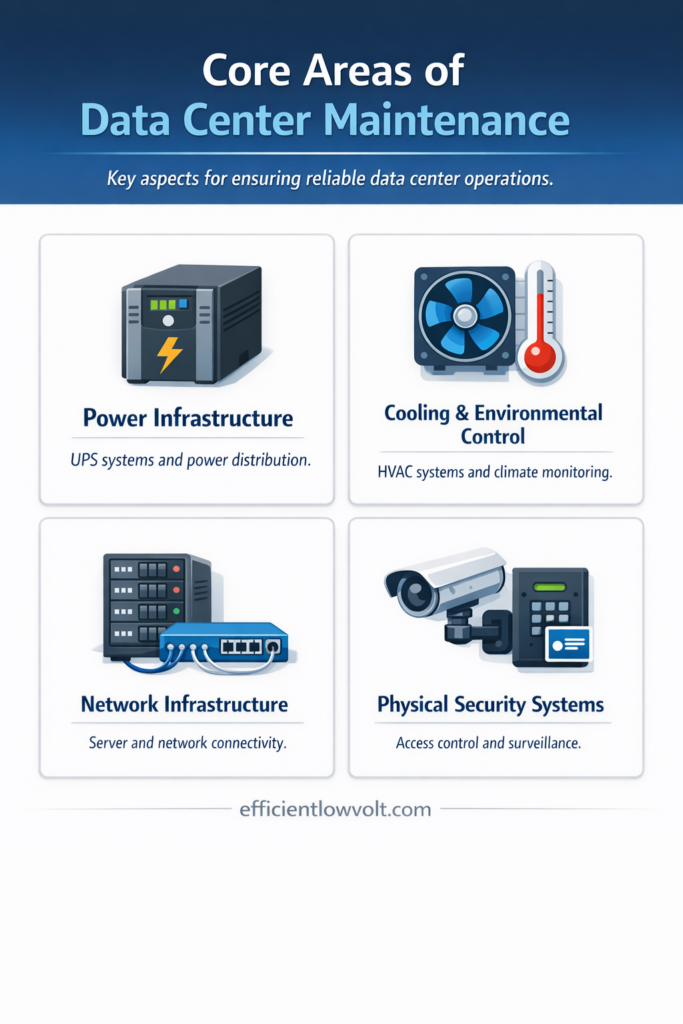 core areas of data center maintenance