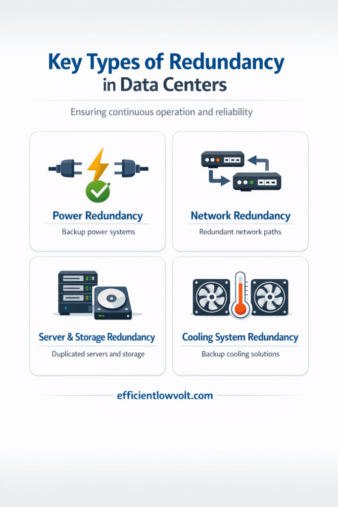 key types of redundancy in data centers