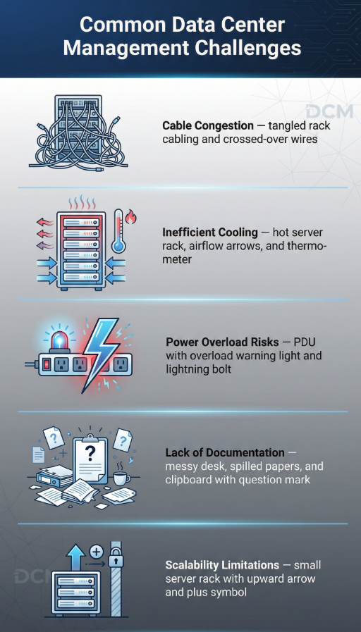 common data center management challenges