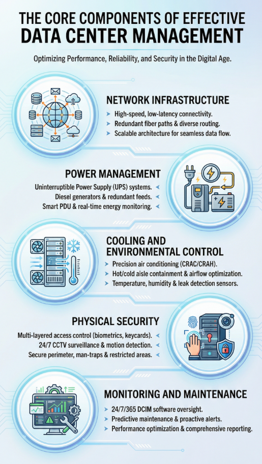 the core components of effective data center management