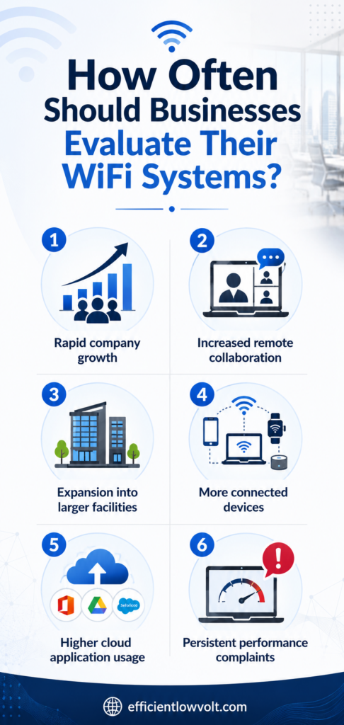 how often should businesses evaluate their wifi systems?