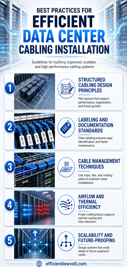 practices for efficient data center cabling installation