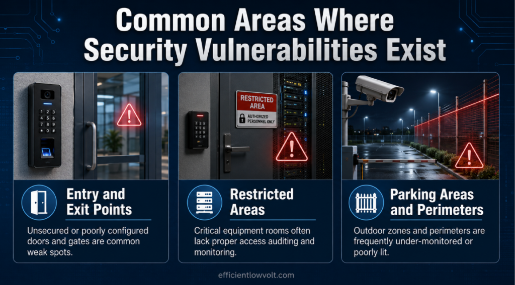 common areas where security vulnerabilities exist