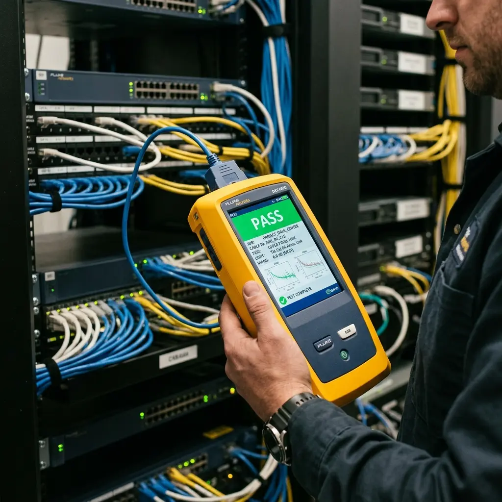 Fluke DSX CableAnalyzer PASS screen