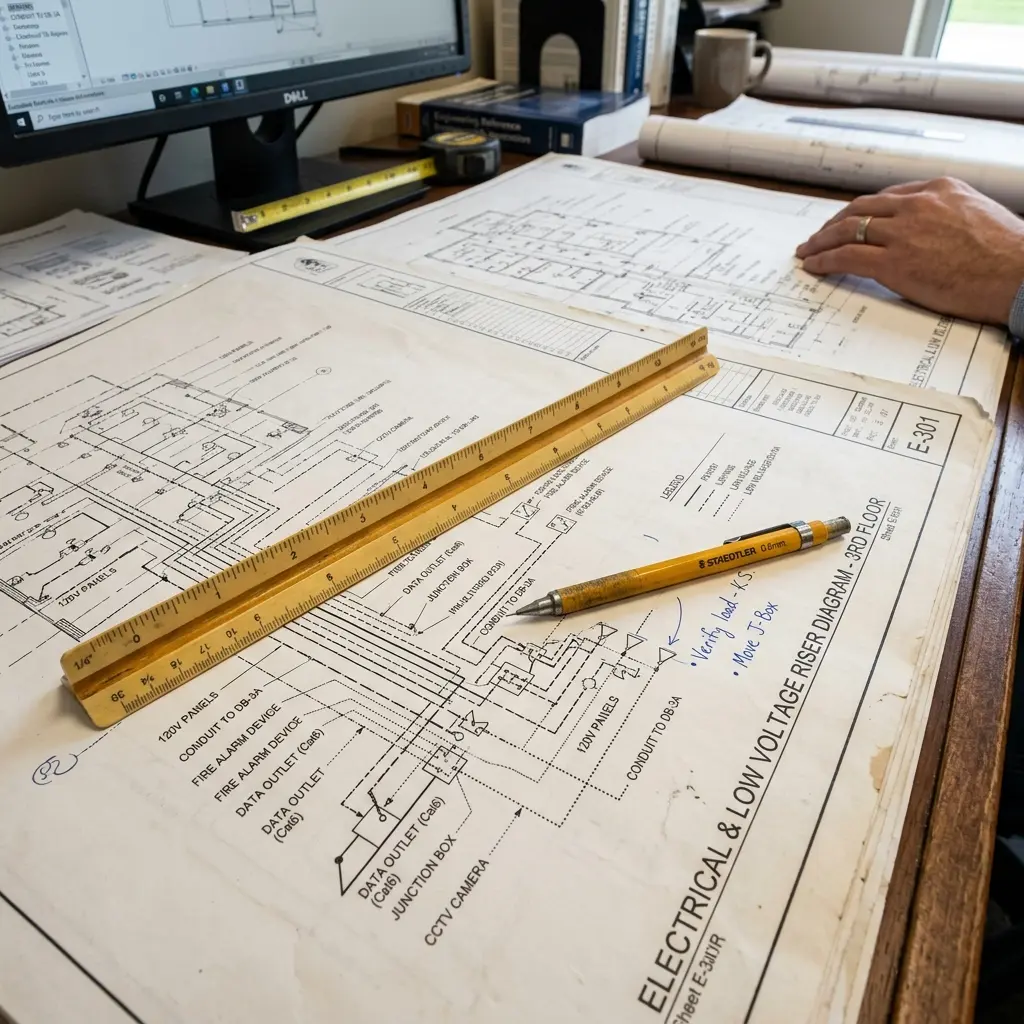 Commercial building low voltage electrical blueprint