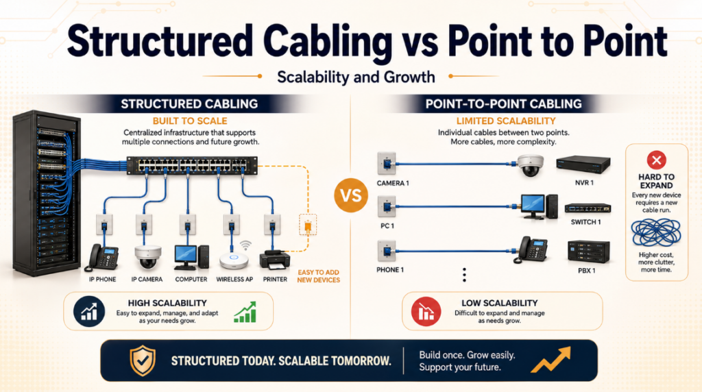 structured cabling vs point to point scalability and growth